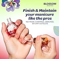Vista 5 de Blossom Aceite para cutículas hidratante, hidratante, fortalecedor, perfumado, infundido con flores reales, fabricado en Estados Unidos, 0.42 fl.