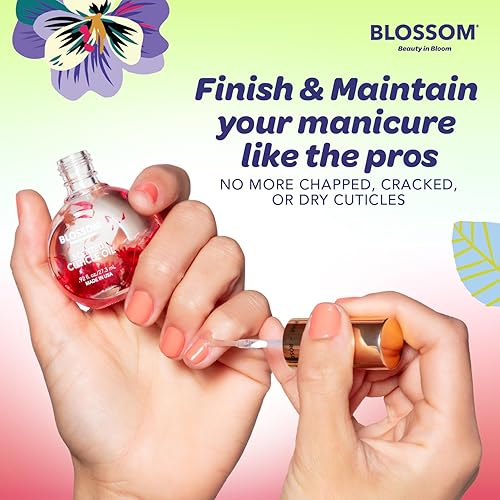 Miniatura 5 de Blossom Aceite para cutículas hidratante, hidratante, fortalecedor, perfumado, infundido con flores reales, fabricado en Estados Unidos, 0.42 fl.