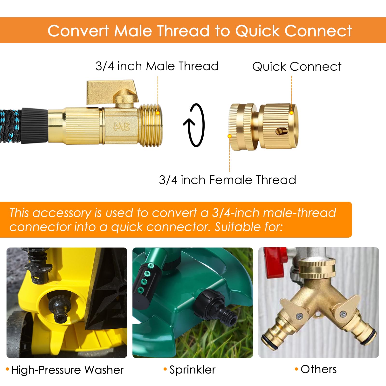 KETTOYA Garden Hose Accessories, 3/4 inch Female Quick Connector, High Pressure Washer Connector - Image 2