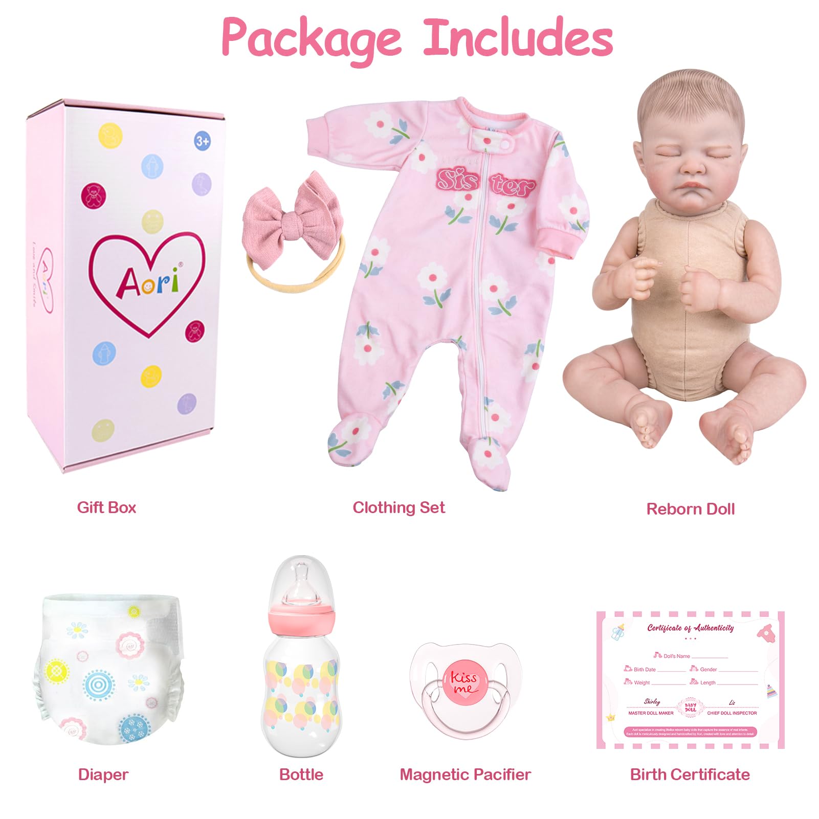 Muñecas de bebé Reborn realistas, de 20 pulgadas, muñeca de bebé recién nacida ultra realista con cuerpo pesado para acurrucarse, muñeca de vinilo suave para niños de 3 años en adelante 7