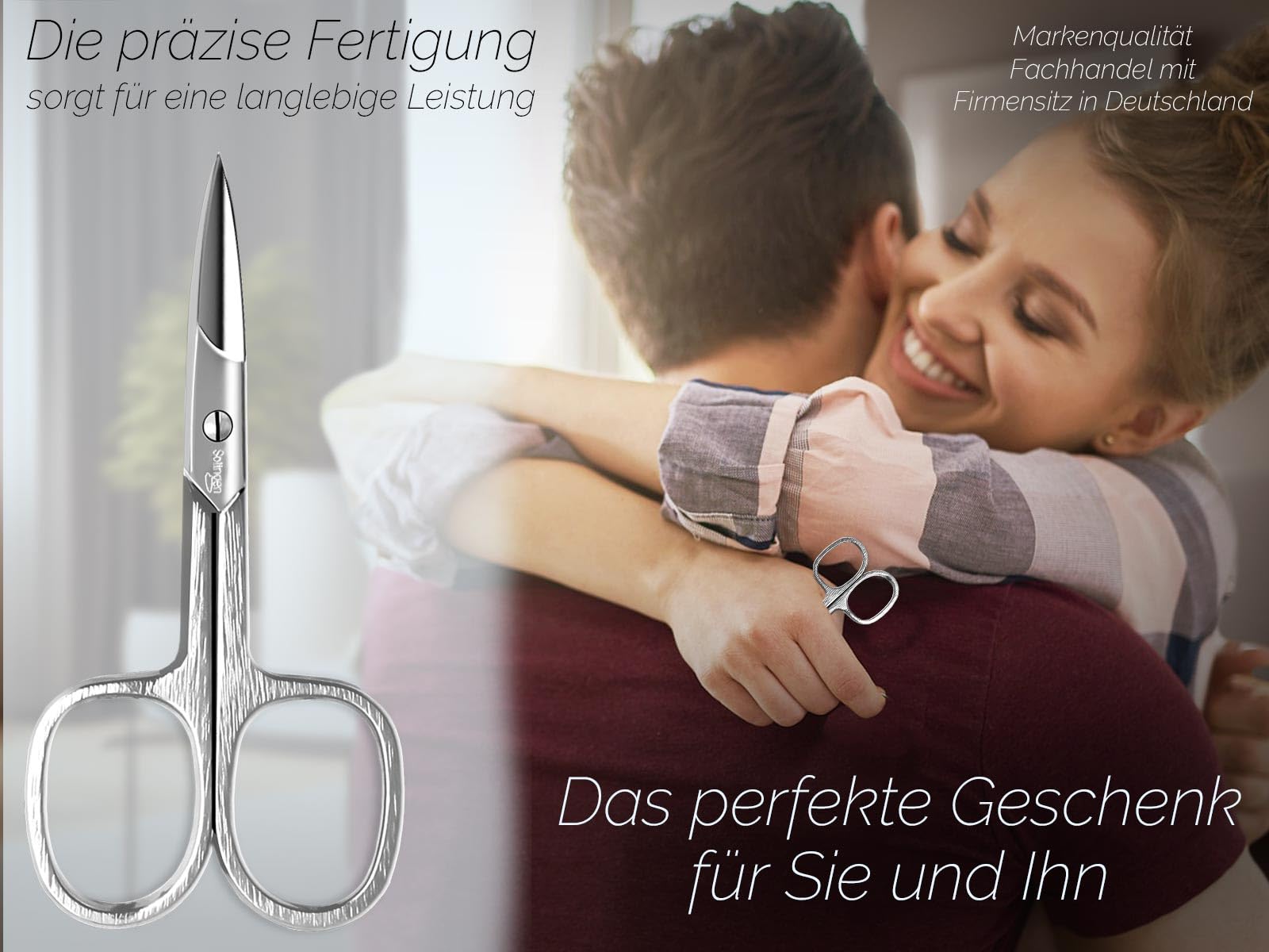 Profi Nagelschere aus Solingen - Premium Qualität mit gebogener Schnittfläche - Extra Scharfe Schneiden MADE IN GERMANY inklusive Etui