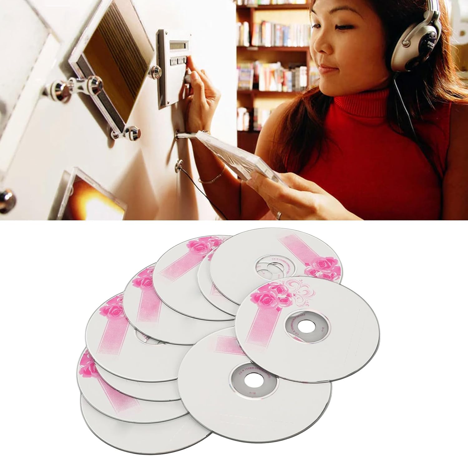 CD R Blank Discs, CD Recordable Media, Recordable Disc for Data and Music 52X Speed, 730MB Capacity, Recordable Music and Data Storage(50pcs)