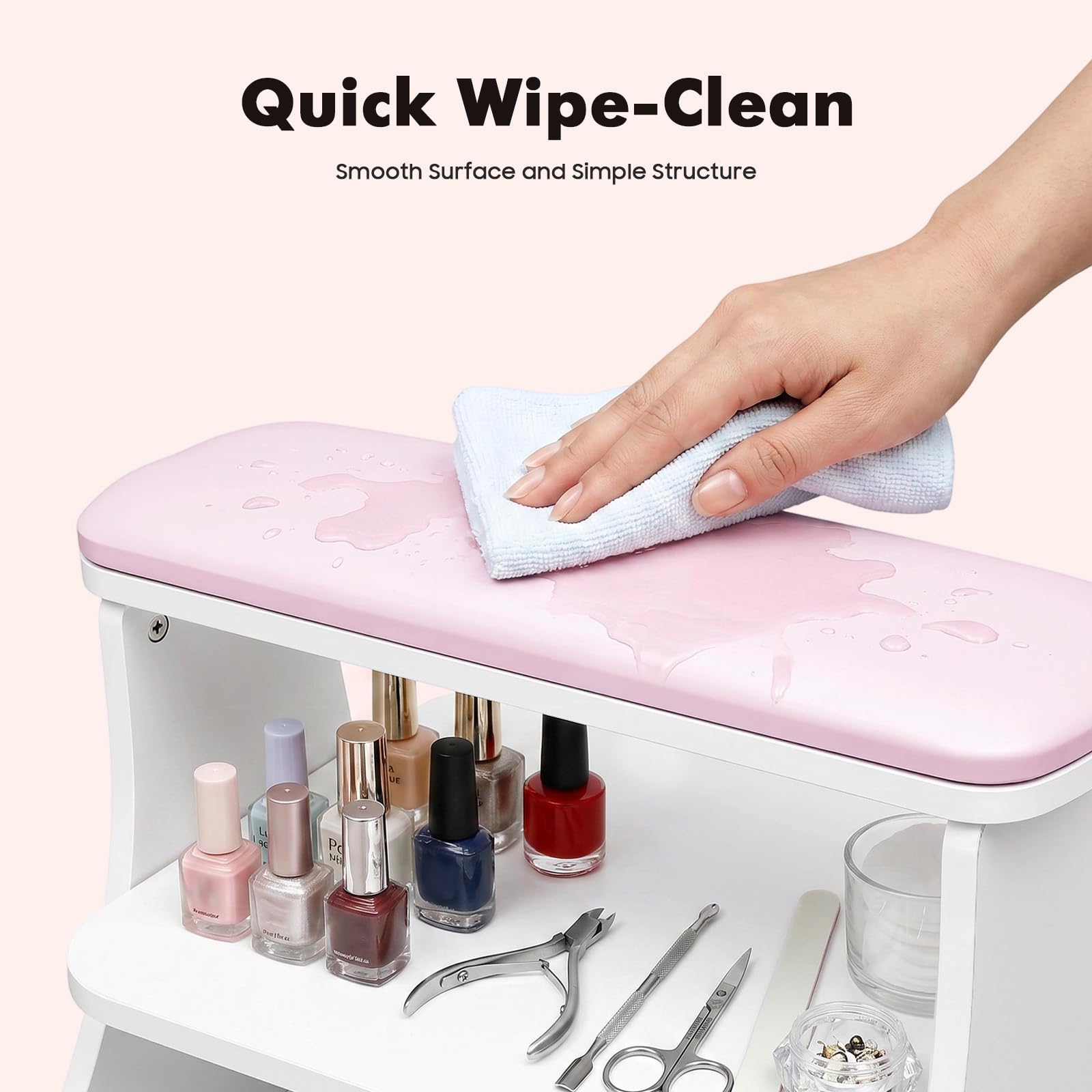 Repose-pieds pour pédicure manucure avec roues, tabouret de bain de pieds mobile, chariot de salon de beauté