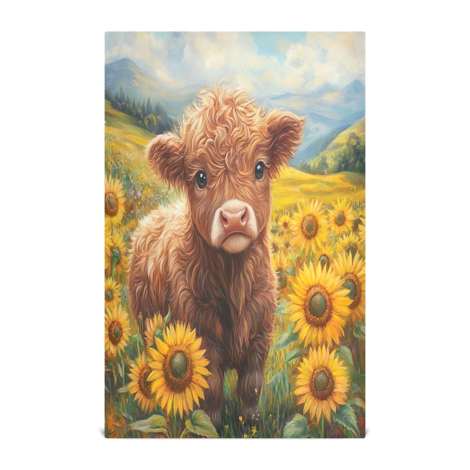 STAYTOP Beautiful Highland Cow Baby Kitchen Dish Towel Set,6Pcs Drying Kitchen Towels Tea Towels Gift Set for Drying Cleaning Cooking Baking