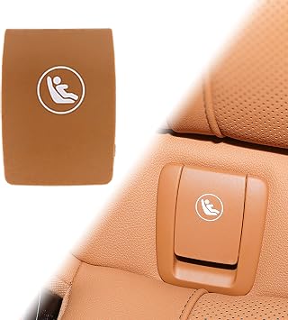 Child Seat Anchor ISOFIX Cover Replacement for BMW 5 Series G30 F90 G31 2017-2023 518d,520i,525d, 530e,540i M5 Safety Hook Buckle Belt Bracket Latch Cognac