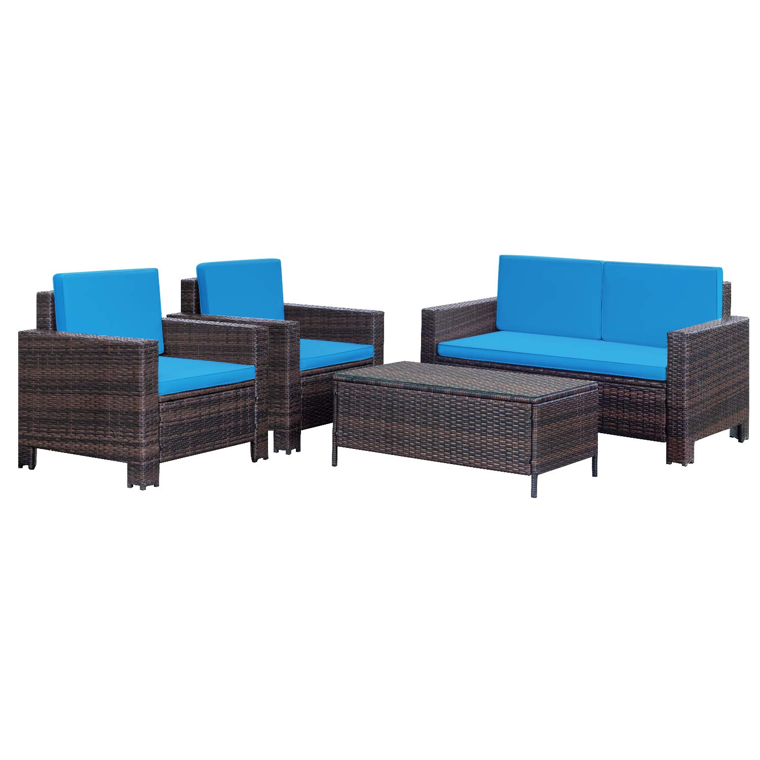 homall 4 pieces outdoor patio furniture sets