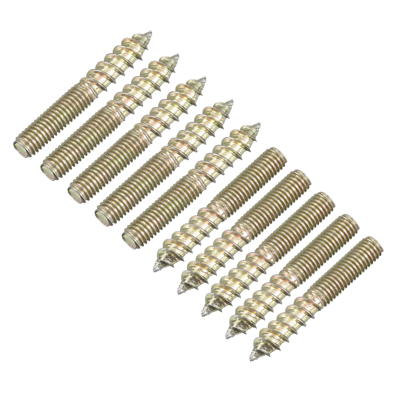 sourcing map 12 szt. śrub trzpieniowych M5 x 35 mm dwustronnych śrub kołkowych do montażu na drewnie