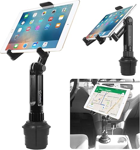 Miniatura 8 de Soporte universal para portavasos de automóvil, soporte ajustable de cuello de cisne para iPad, galaxia, Kindle, teléfonos inteligentes y más, base