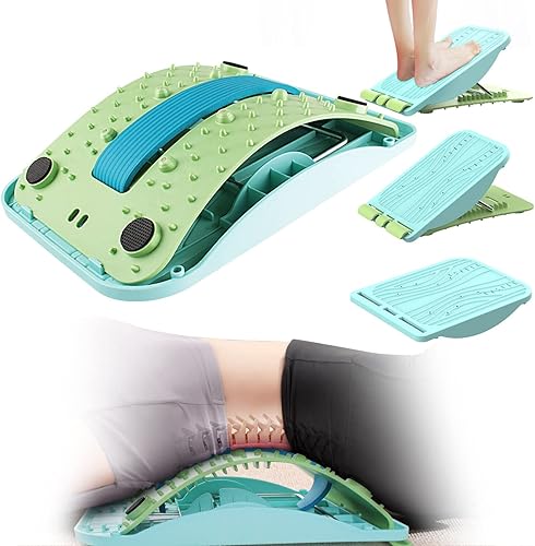 DARLIS Camillador de espalda 3 en 1 estirador de pantorrillas tabla de equilibrio galleta trasera ajustable con 72 puntos de masaje tabla de