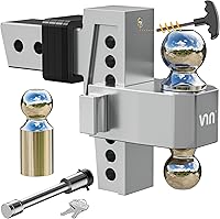 Vista 7 de VNN 10 Inch Drop Hitch 2.5 Inch Receiver - Interchangeable 3 Solid Ball Mount 1-7/8", 2", 2-5/16"(18,500 LBS GTW), Heavy Duty Aluminum Adjustable