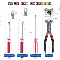 Vista 2 de Glarks Juego de 4 herramientas para quitar uñas, incluye alicates de corte de extremo de 7 pulgadas, punta en U flexible de 4 pulgadas y extractor
