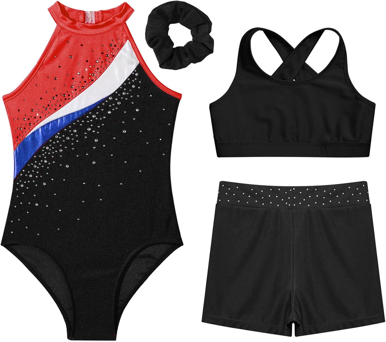 JEYPINMI Toddler Girls Dance Unitards Gymnastics Leotard with Shorts Activewear Tracksuit Tank Biketards