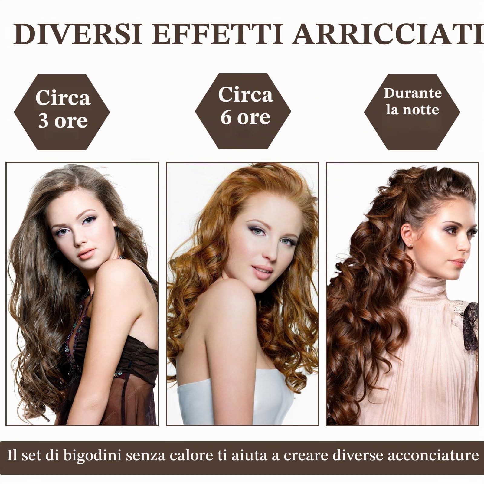KEYRI 3 PCS Bigodino Capelli Fascia Bigodino Senza Calore Bigodini Morbidi | per Dormire Flanella Morbida Onde Capelli Senza Calore Con Gancio Aste Donna Strumento per Lo Styling Dei Fai-Da-Te