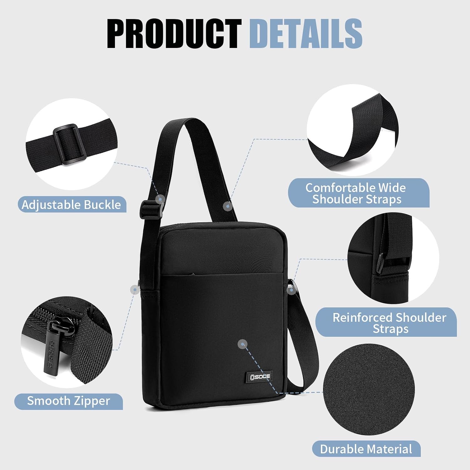 OSOCE Messenger Bag Crossbody Shoulder Bag for Men | Slim Business Design