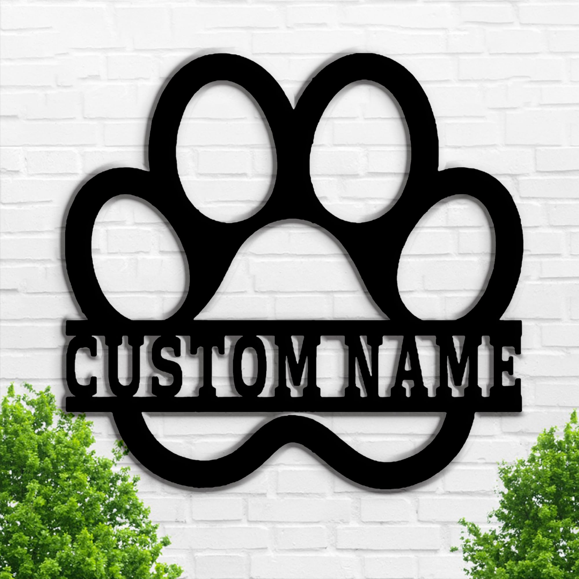 Amazon.com: Custom Dog Paw Print Metal Name Sign,Personalized