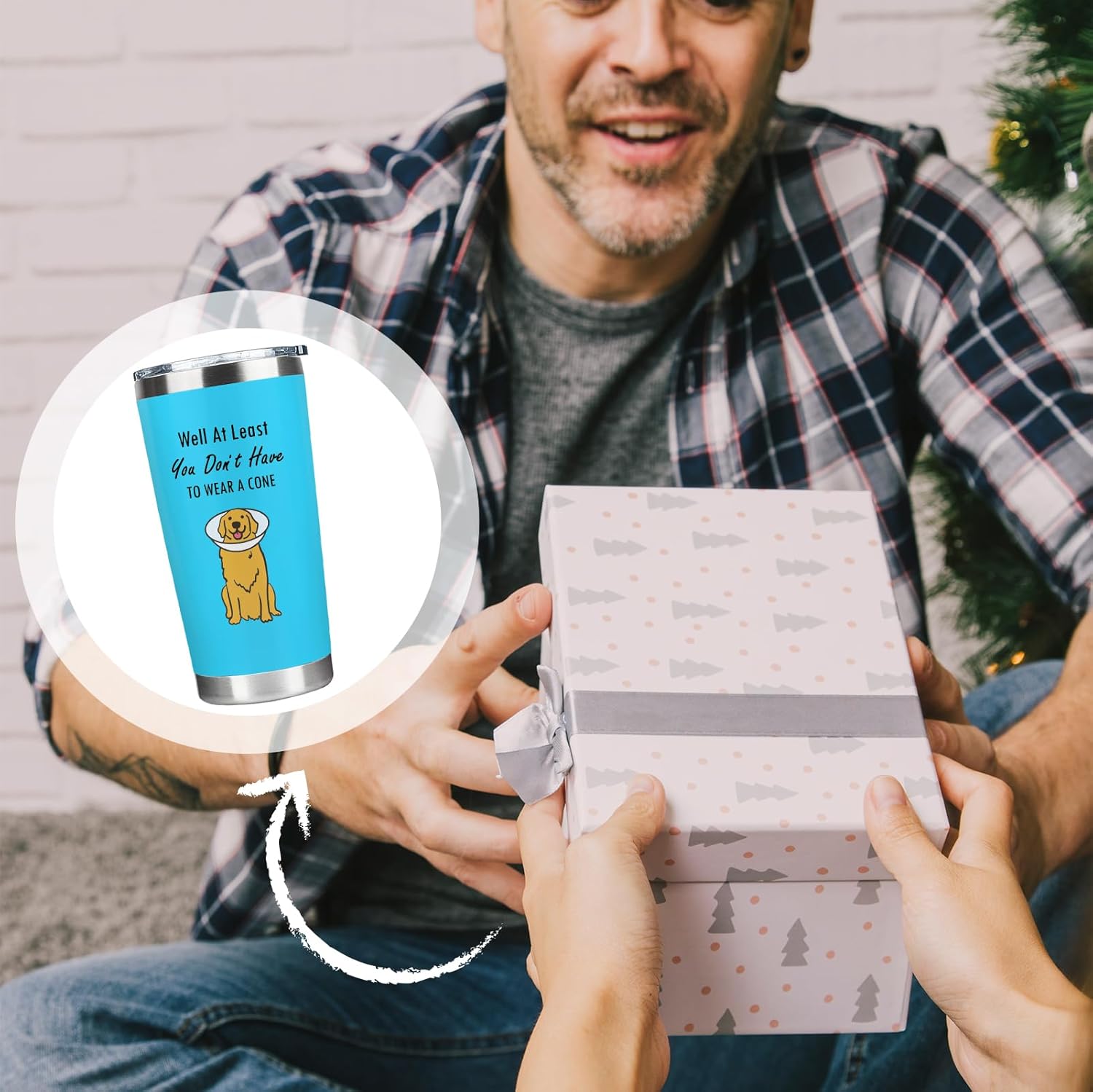 Get Well Gifts for Women Men,Well At Least You Don't Have To Wear A Cone Tumbler 20oz,Stainless Steel Insulated Tumbler,Gifts For Women Post After Surgery Recovery - Image 6