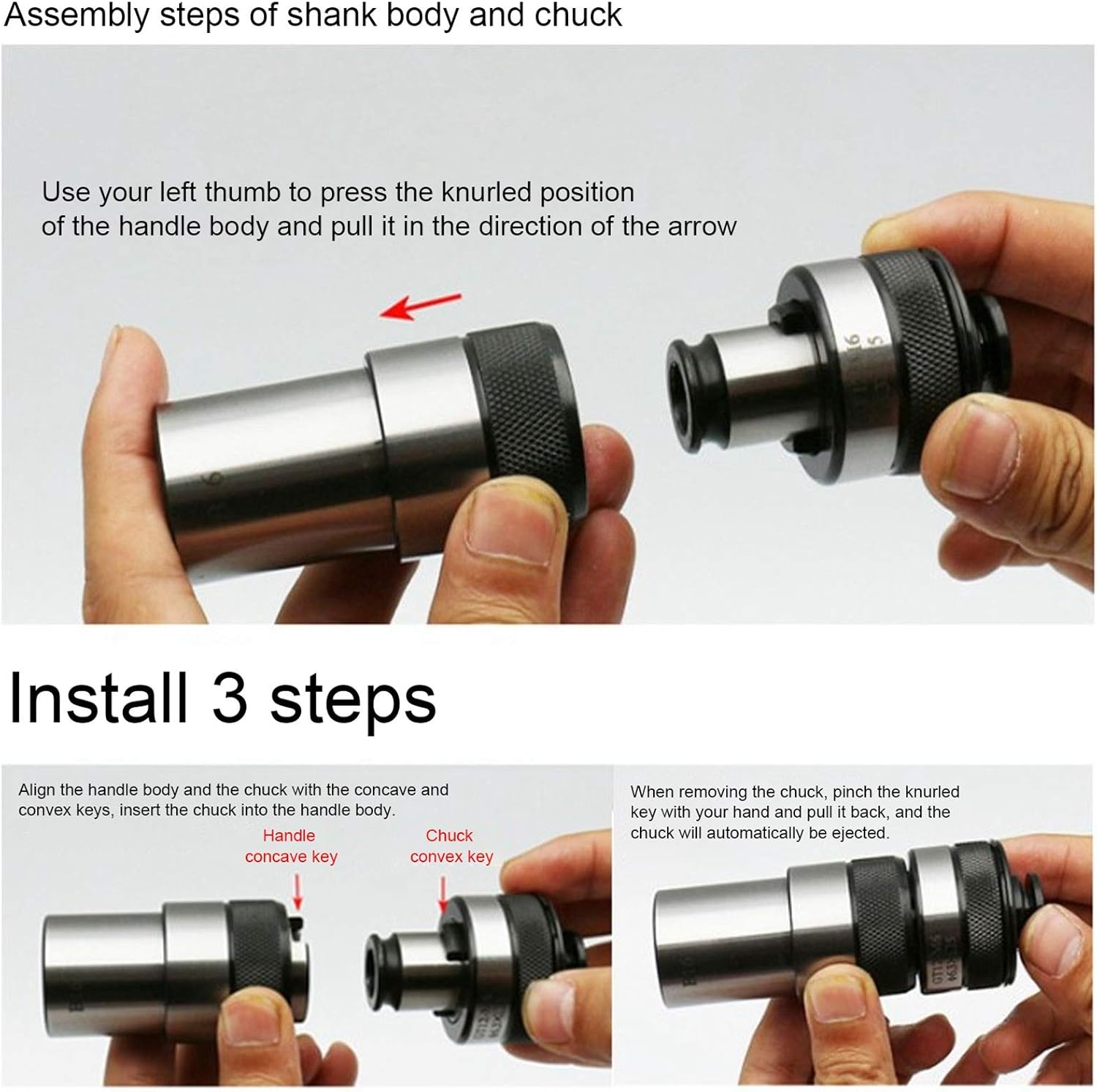 Fast Change Tapping Tarking Tool, High Speed Steel, Reversible Spindle, Heavy Duty, Precise, for Typing Machines, Drilling and Dying Machines, Use and