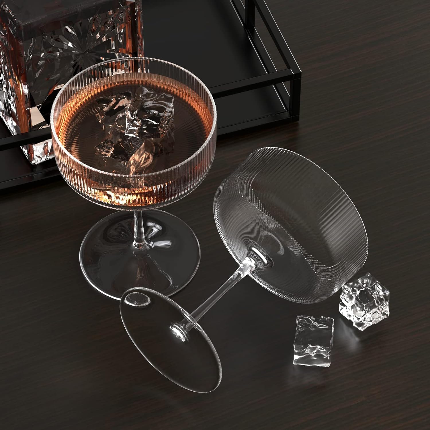 Air Son Timeless European Hurricane Glasses Cocktail Glasse, Ideal for Wine,Juice, Smoothies, Cocktail,Mocktail,Suitable for Home, Restaurants Unique Modern Design(200 Ml; Setof 4) 1