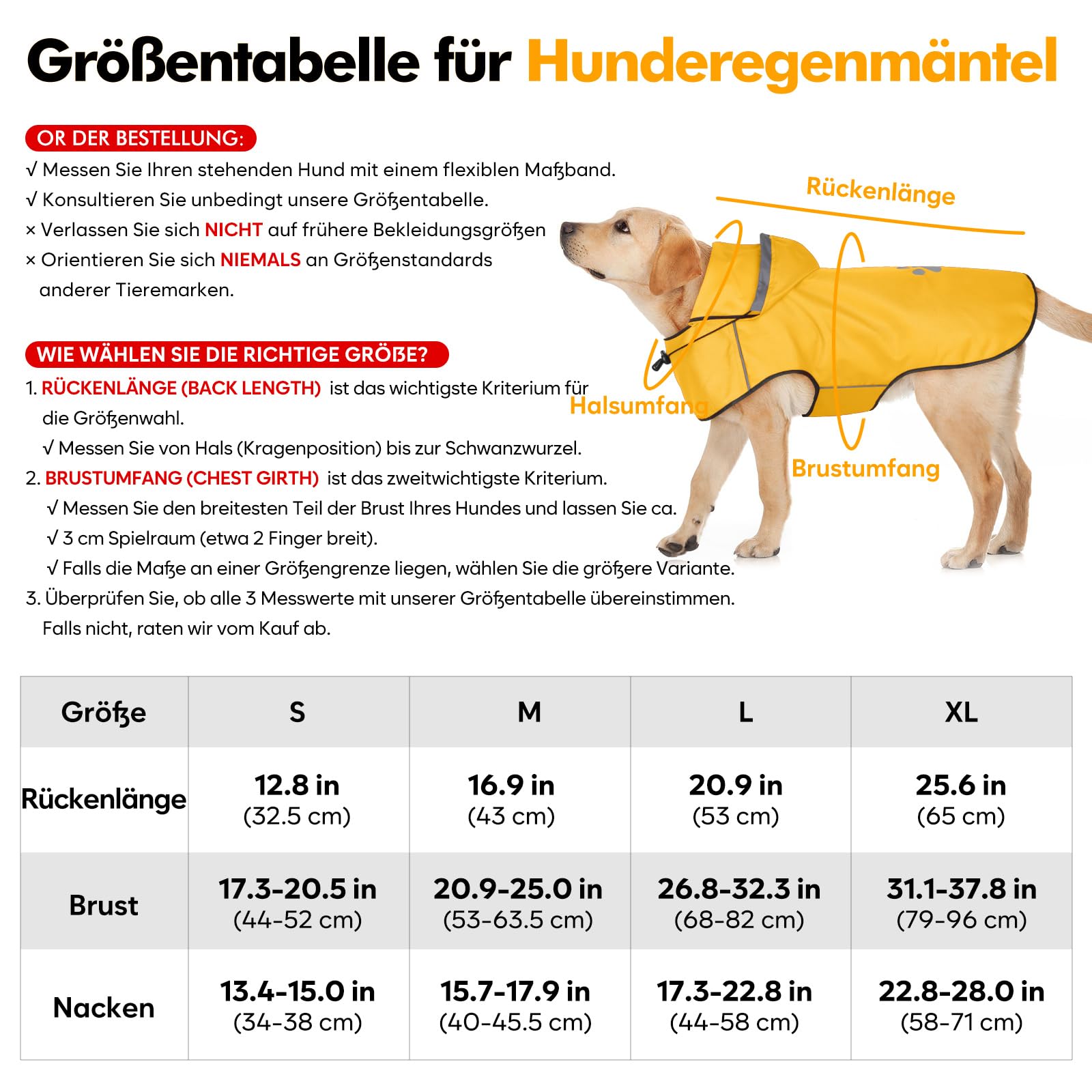Manteaux Imperméables DQGHQME pour Chiens - Manteau Pluie avec Capuchon et Réfléchissantes, Poncho pour Chien de Pluie - Taille XL