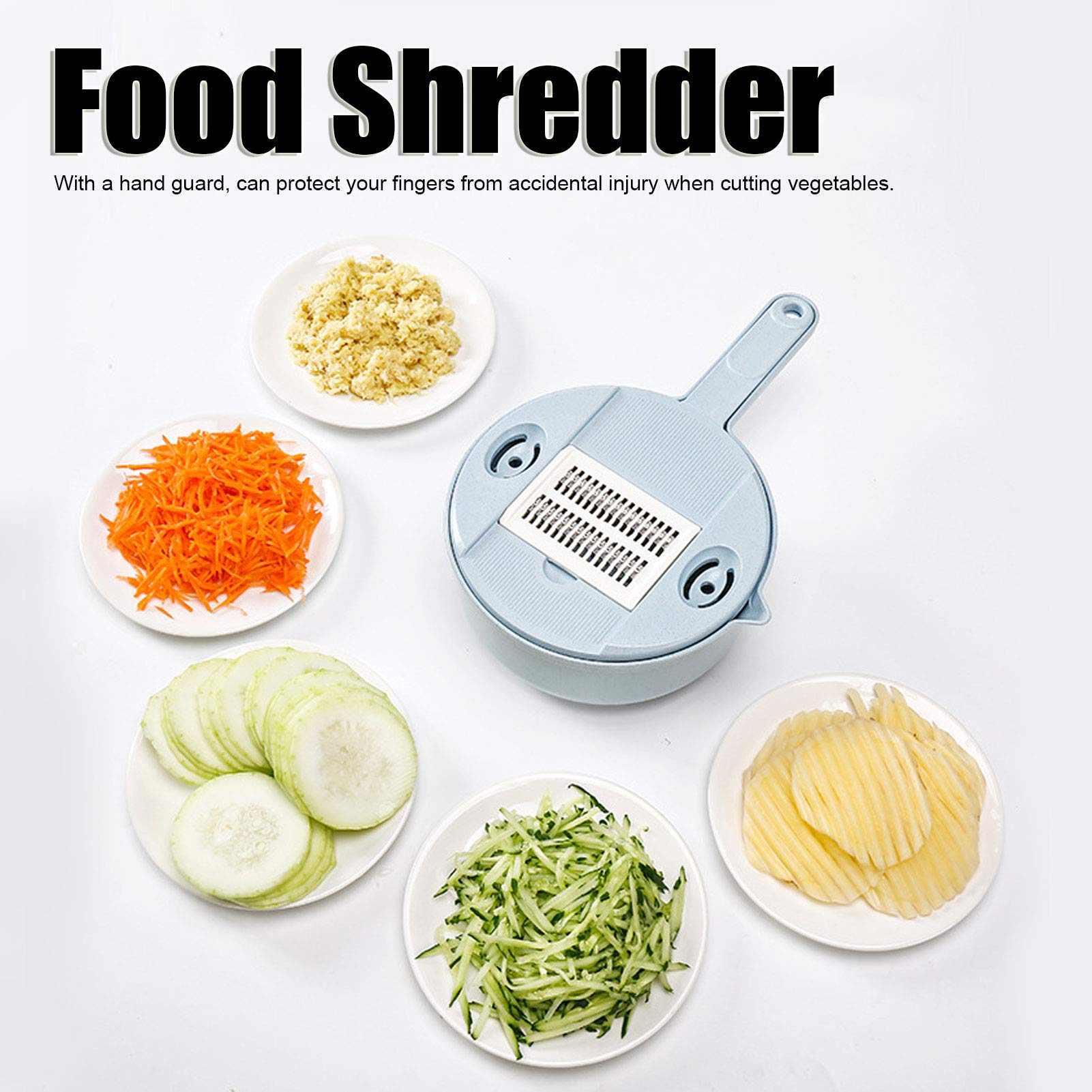 Vegetable Chopper, Portable Hand Chopper, Easy To Clean Manual 4 Interchangeable Shredding Blades for Home Kitchen Potatoes, Carrots