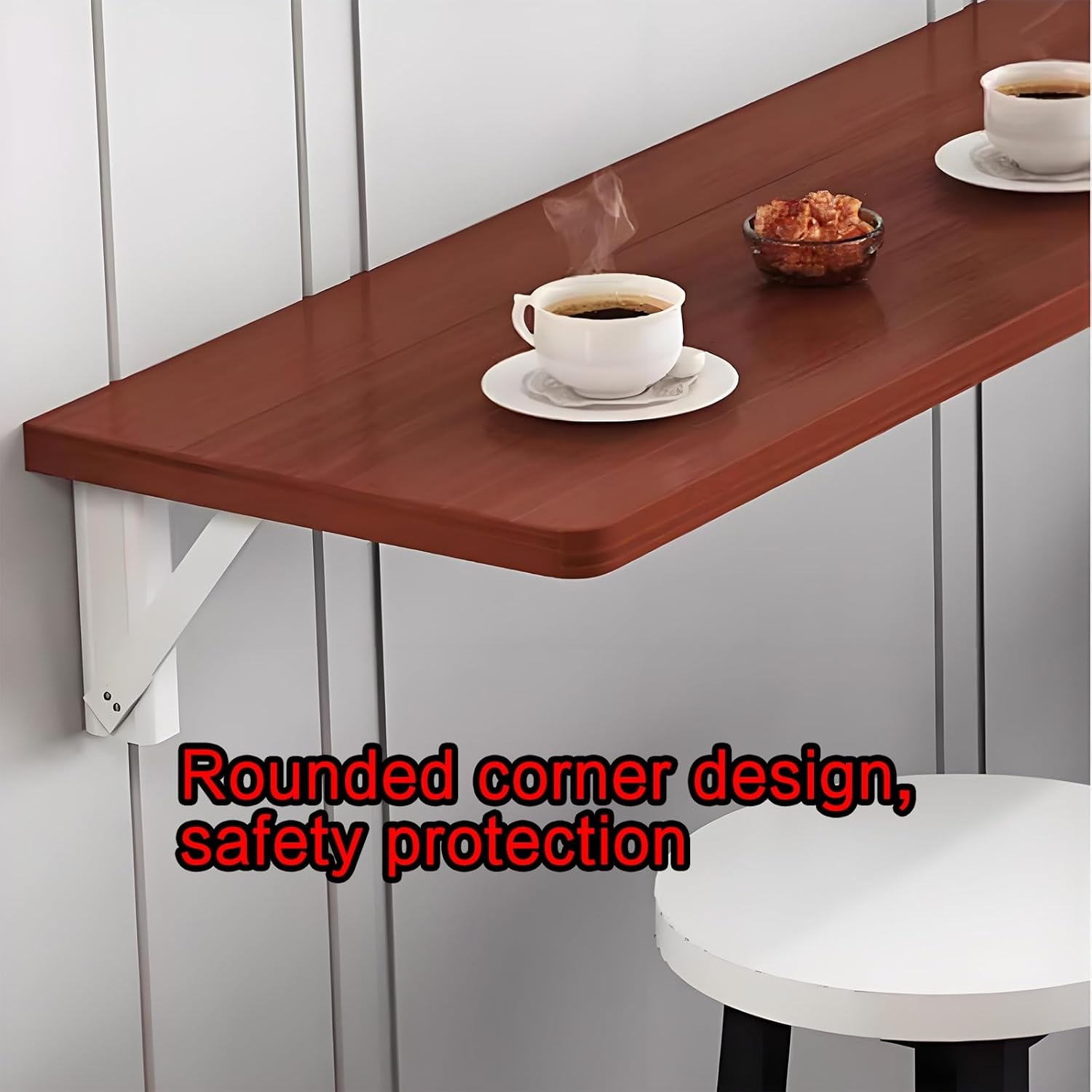 Wall-mounted folding table,Wall mounted bar table,Wall kitchen table,Wall table for kitchen,Hanging Home Narrow Long Table,Wall Hanging Dining Table,Wall Mounted Foldind table,Folding table(Teak,50x20