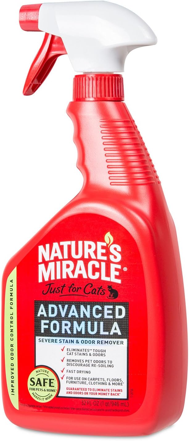 Amazon Com Nature S Miracle Just For Cats Advanced Stain And Odor Remover 32 Oz Pet Supplies