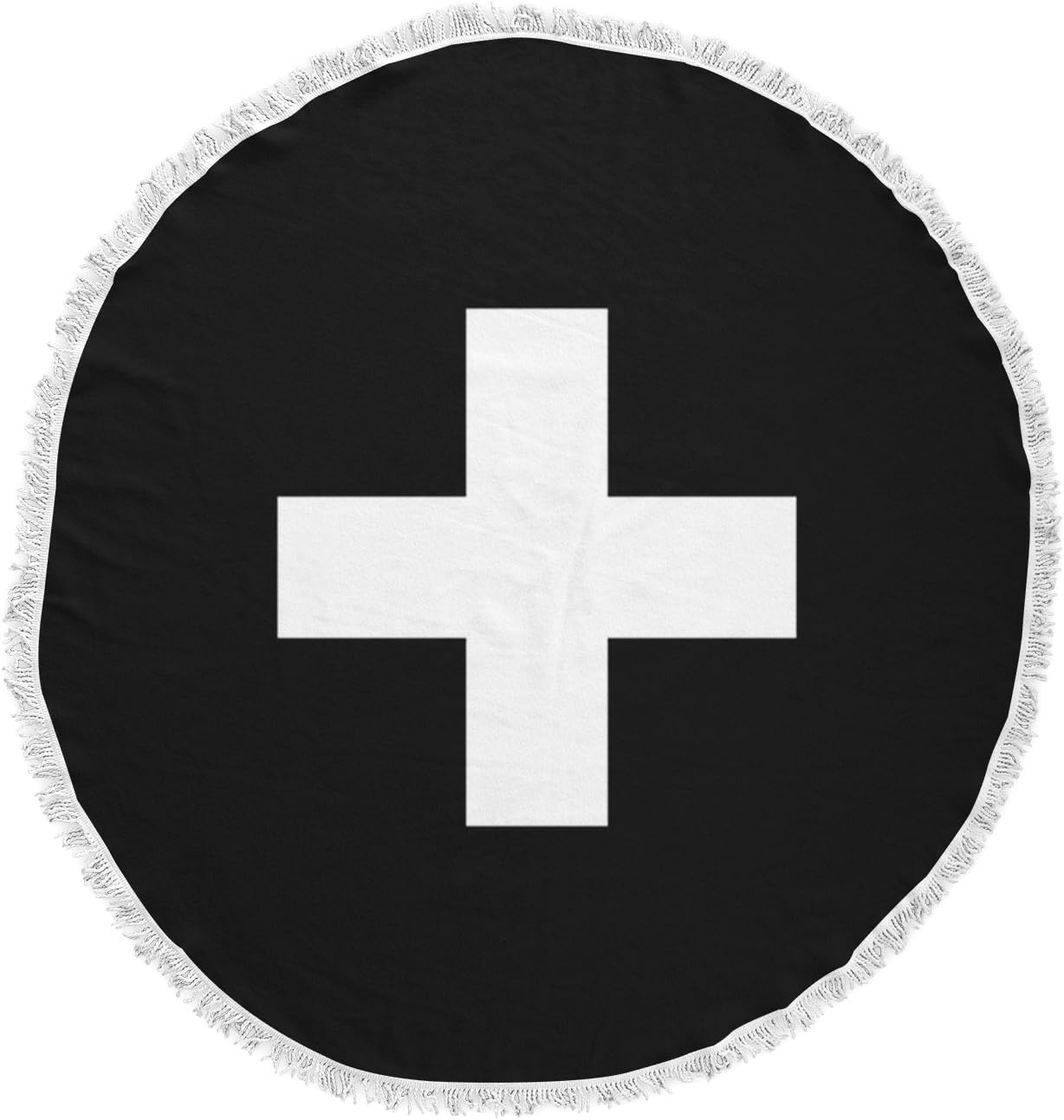 KESS InHouse Trebam Plus Simple Black Round Beach Towel