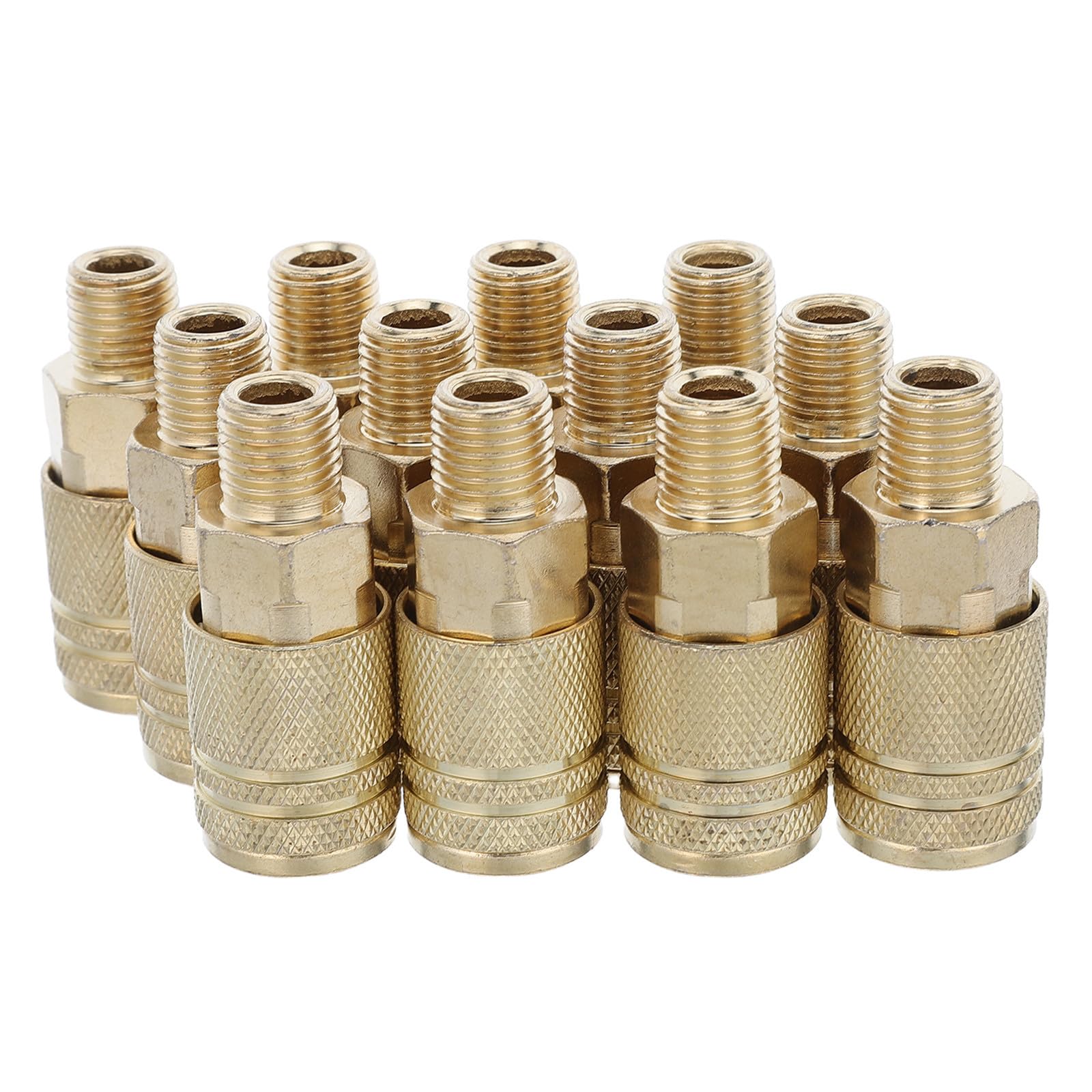 MAGICLULU 12 Stück Schnellkupplung für Luftschlauch 1/4 Npt Außengewinde mit Kegeligem Gewinde aus Gussstahl Selbstabdichtend und Vibrationsbeständig für Werkstatt und Industrie