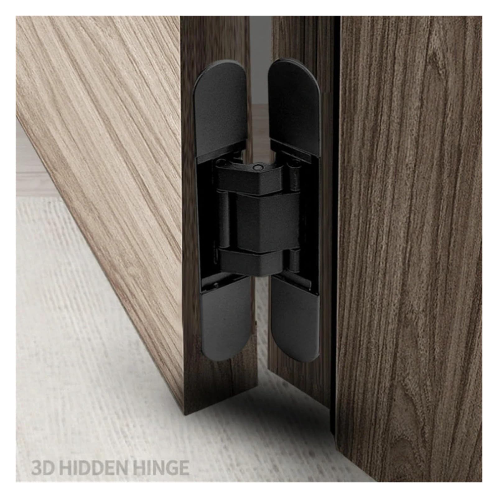 Versteckte Türscharniere aus Aluminiumlegierung | Unsichtbare Türscharniere in Schwarz und Silber(Black)