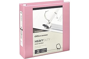 Office Depot Heavy-Duty View Binder - Light Pink