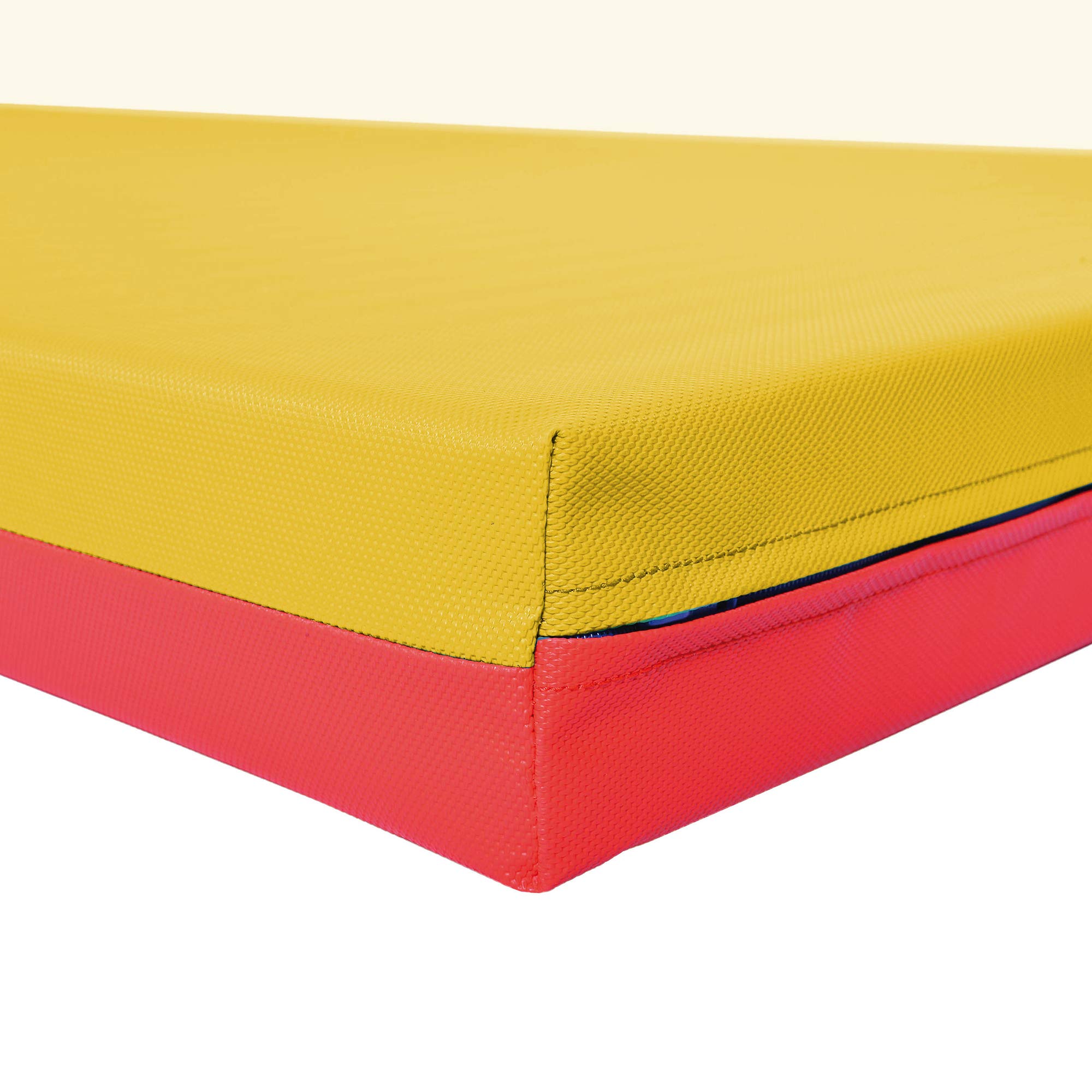 Grevinga Fun – Tappeto da ginnastica Soft (RG 35, morbido), rosso/giallo, 200 x 100 x 8 cm