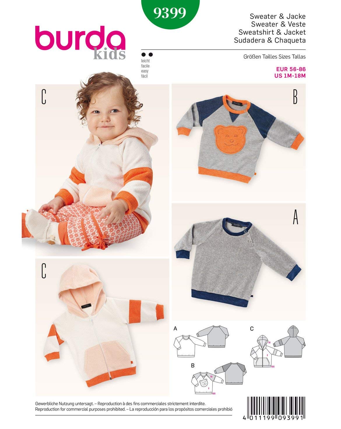Burda Burda Kids 9399 Sweatshirt and Jacket