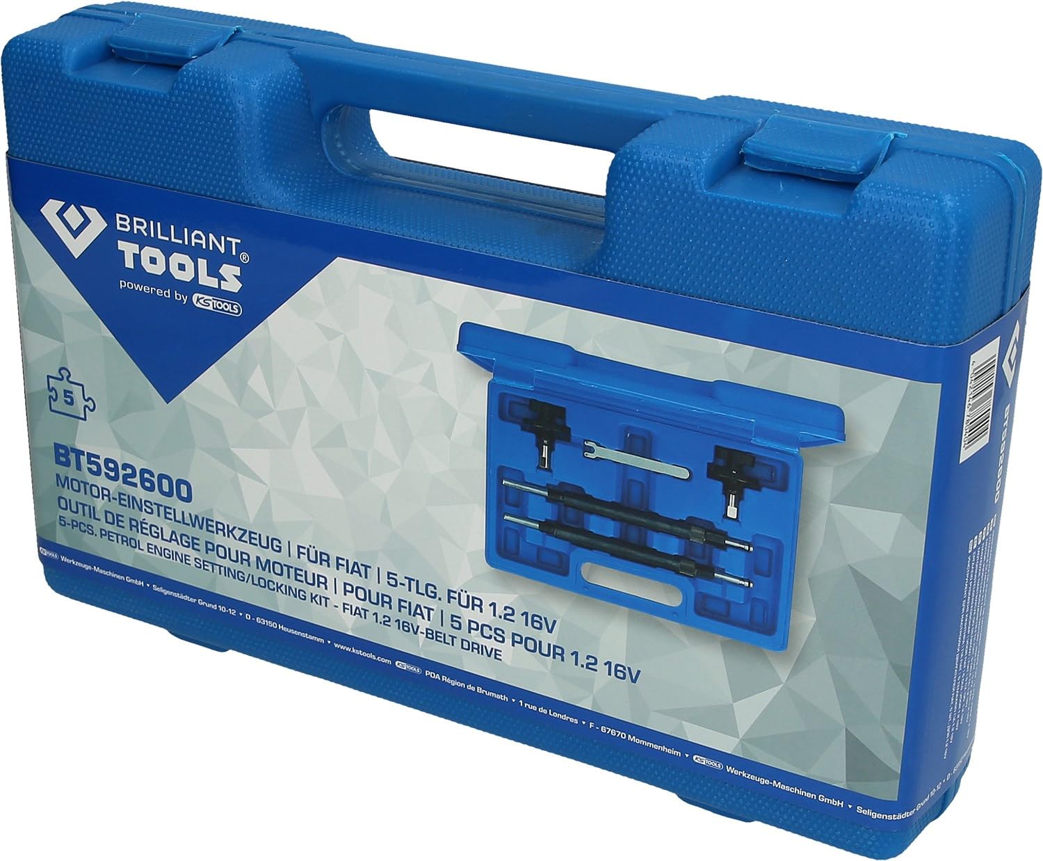 BRILLIANT TOOLS BT592600 Serie di utensili di regolazione del motore per Fiat 1.2 16V [Powered by KS TOOLS]