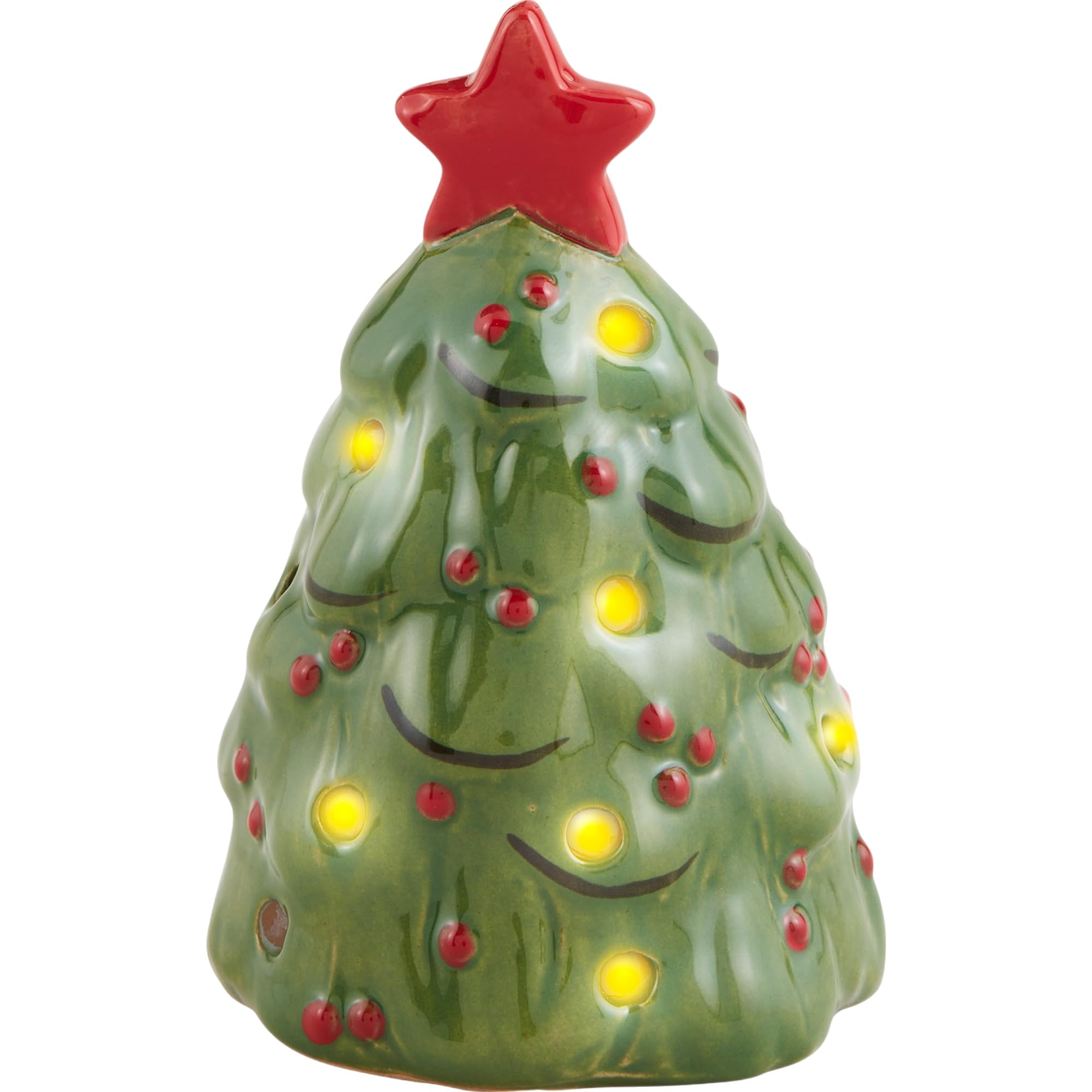 Things Remembered Ceramic Ceramic Holiday Tree Light Up Sitter for Serveware