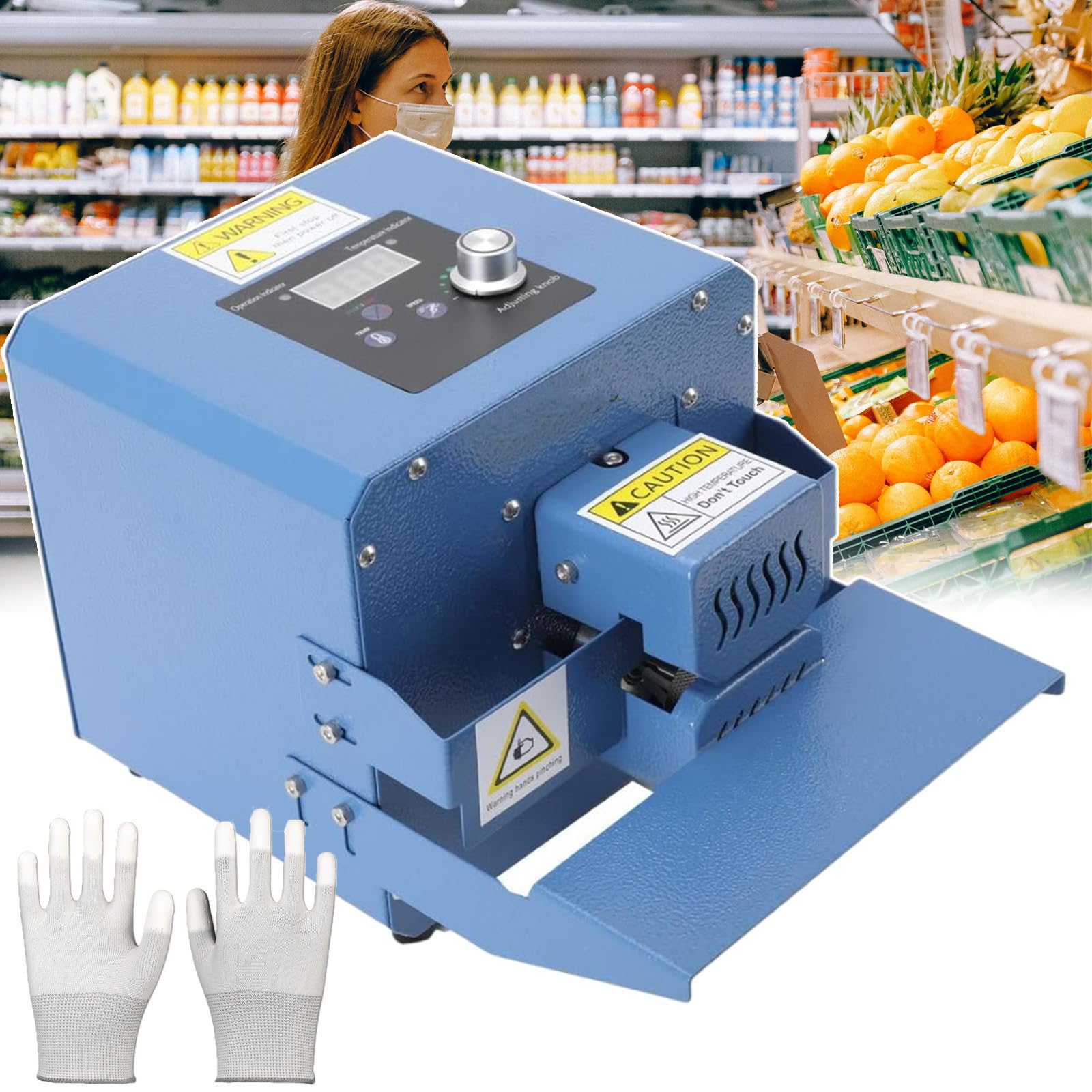 ASerZenith Commercial Automatic Heat Sealer Machine, 0-200°C Temperature Range, 5M/Min Continuous Band Sealing For Food Plastic Bags