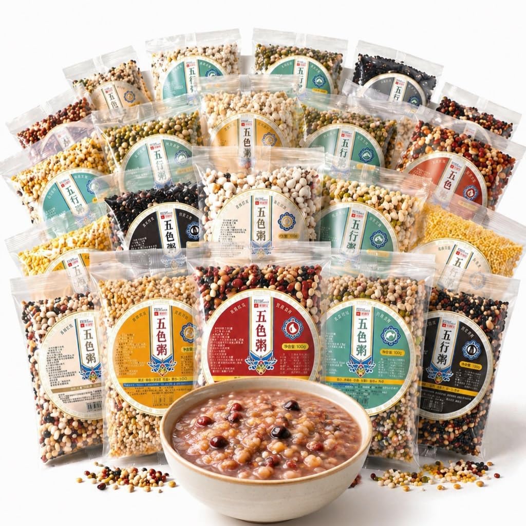 Paquete De 30 Gachas Cereales Mixtos, 100 G Por Bolsa, Fácil Cocinar, Sin Aditivos, Desayuno Y Cena Ricos En Nutrientes, Compatible Con Olla Arrocera
