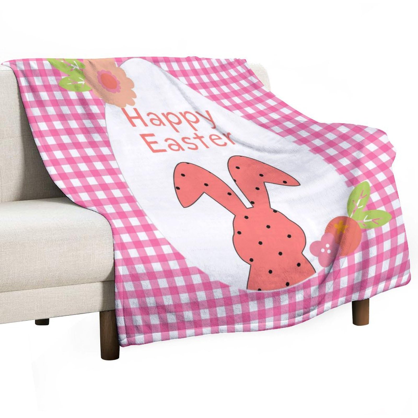 Couverture polaire de Pâques pour canapé et camping 127x152