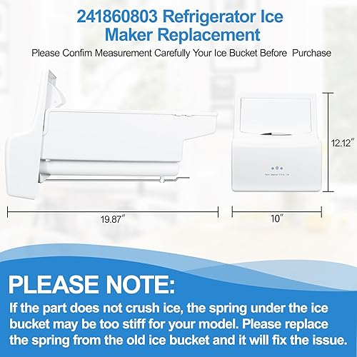 Miniatura 2 de Cubo de hielo para refrigerador 241860803 actualizado compatible con Frigidaire Ice Maker Reemplazo de contenedor de hielo Asamblea de barrena