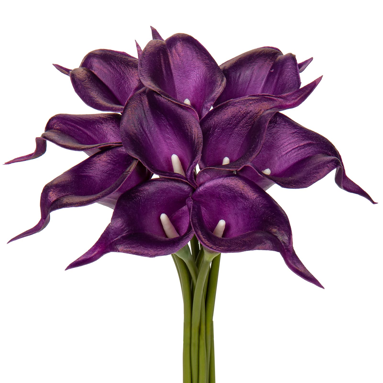 Calla Lily Artificial Real Touch Purple Flowers for Decoration - Tiger Lily Bouquet for Wedding and Home Decor