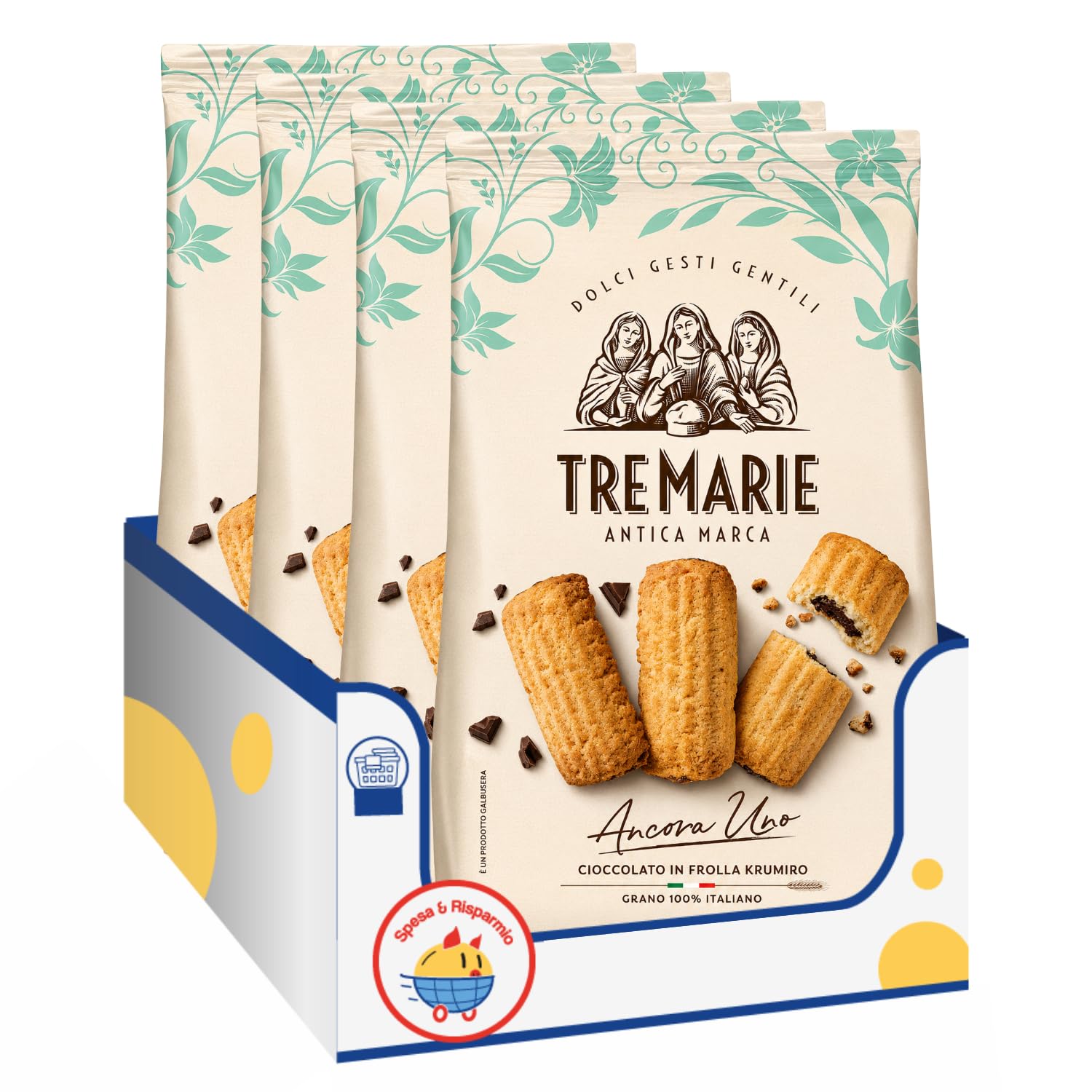 Biscotti Frolla con Cuore di Cioccolato 315g Krumiro Croccante Snack Dolce Premium Variazioni 4/8/12 Confezioni (12 PEZZI)