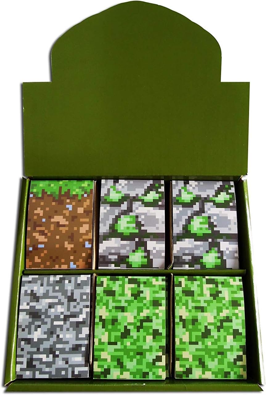 SDM 6 x Pixel Block Camouflage Notepads Party Bag Fillers Note Books Memo Pads