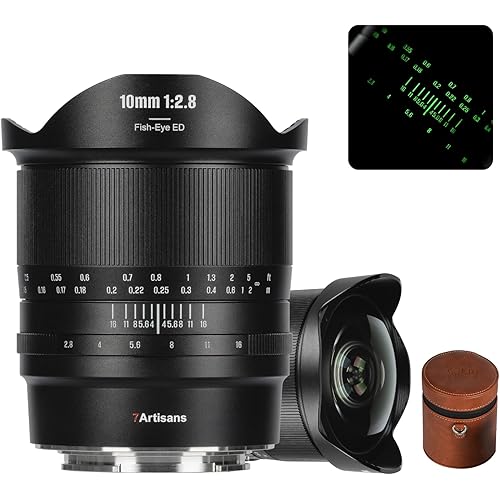 7artisans 10mm F2.8 II Wide Angle Fisheye Camera Lens,Full-Frame Mirrorless,185° Field of View,Creative Photography for Architecture,Astro,VR,Travel (L Mount)