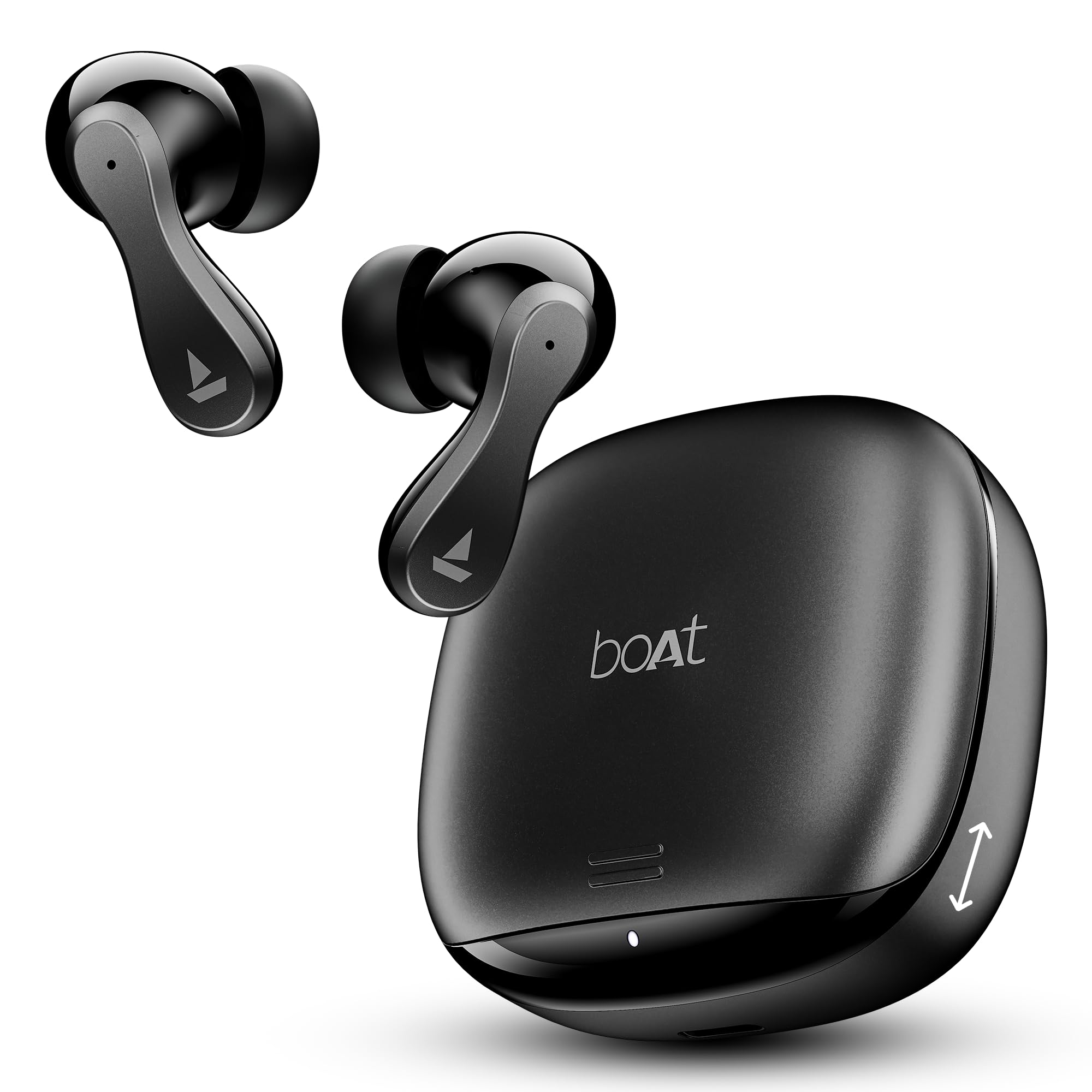boAt 2025 Launch Airdopes 313, 13mm Drivers, Glide Shell, 75hrs Playback, Signature Sound, 4Mics with ENx Tech, ASAP Charge, Bluetooth Earbuds, TWS Ear Buds Wireless Earphones with mic (Carbon Black)-picture-12