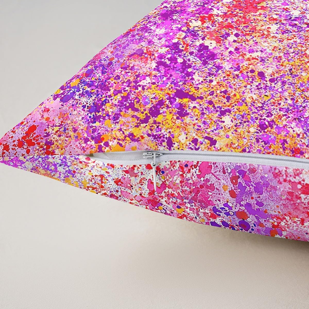 Feelyou Abstract Pink Throw Pillow Covers, Set of 2, 24x24 Inches, Galaxy Tie Dye Decorative Pillow Cover, Abstract Art Painting Pillow Cases, Modern Cushion Cover for Sofa Couch Bed Living Room
