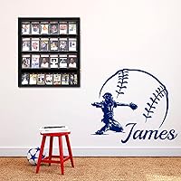 Vista 7 de 24 Vitrina para tarjetas de béisbol - Vitrina con cerradura para tarjetas de deportes con clasificación, montaje en pared con protección UV, puerta