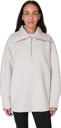 Sweaty Betty Women's Radiant Half Zip Sweatshirt, Tranquil Grey Marl, X-Large