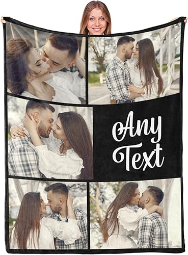 Mantas personalizadas con texto para parejas, familiares, amigos, adultos, niños, mantas suaves personalizadas para cama, sofá, camping, mantas de