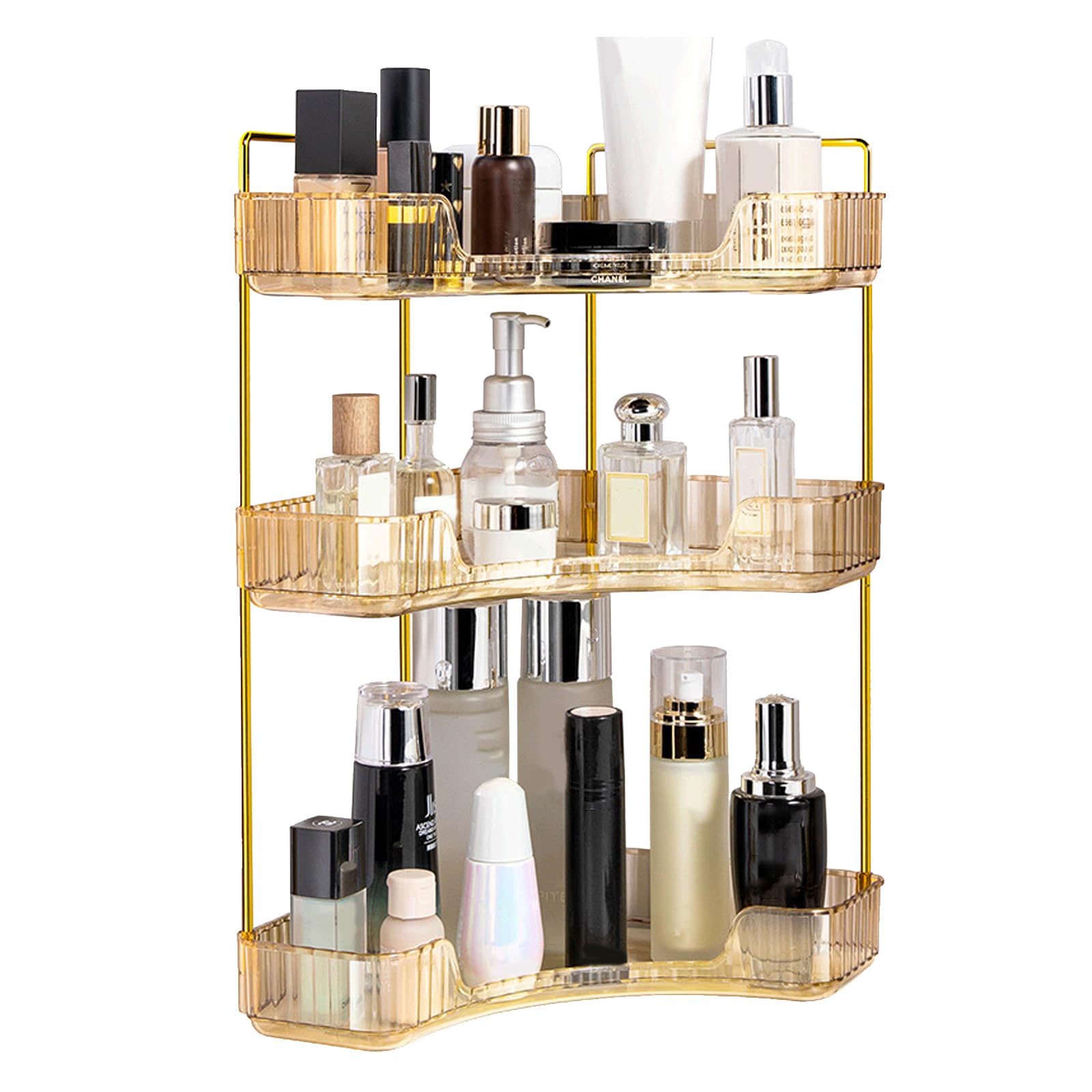 Organisateur de cosmétiques et boîte rangement maquillage 3 niveaux pour parfum et bijoux
