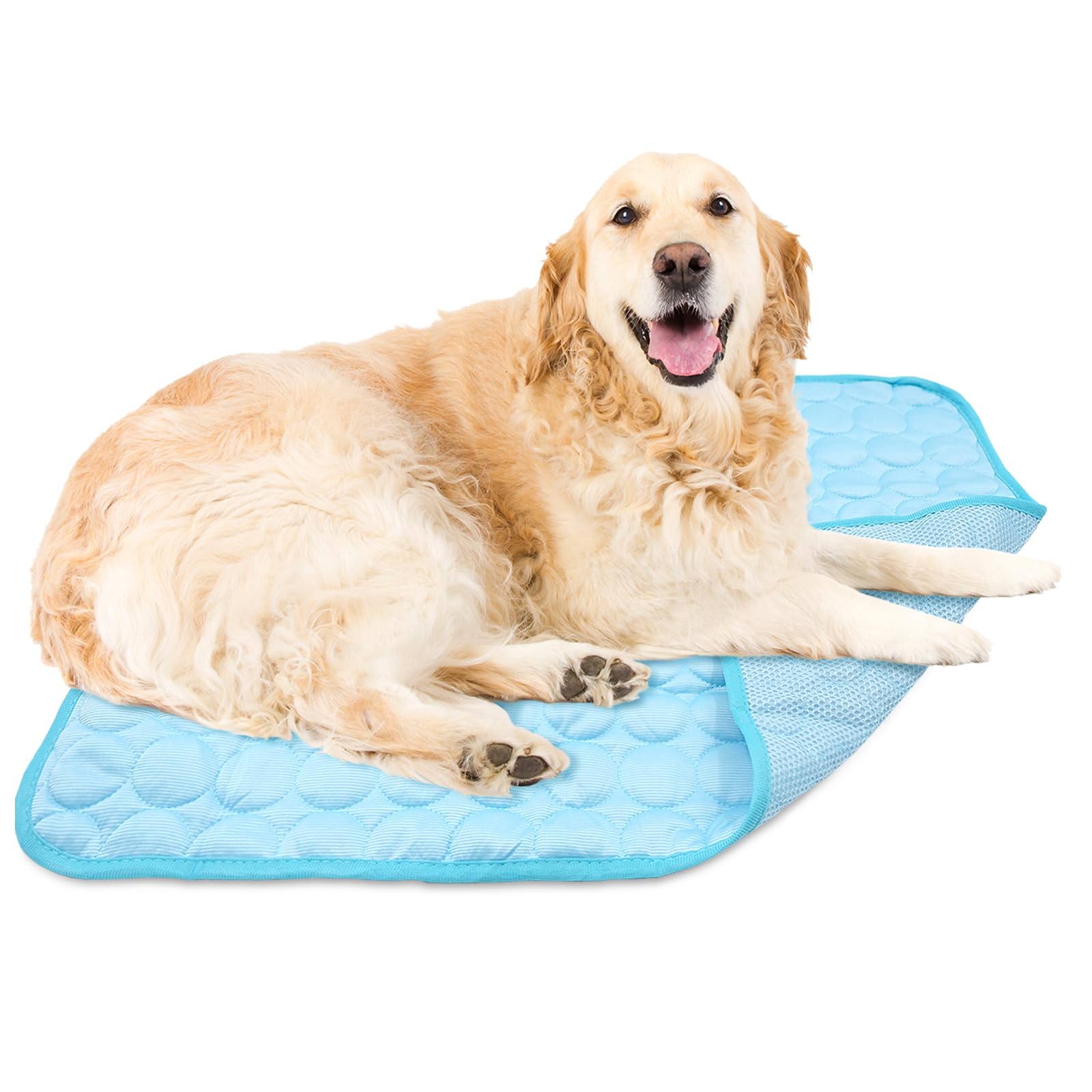 Mudoulu Dog Cooling Mat, Self Cooling Gel Pad For Dogs And Cats, Foldable Cool Mat For Indoor Outdoor Kennel Crate And Car Seat Use, Tear Resistant Fabric, 70x55cm