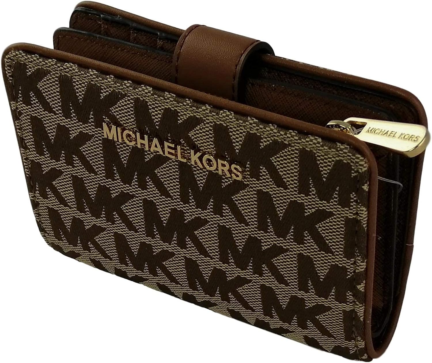 Michael Kors Jet Set Travel Saffiano Leather Bifold Zip Coin Wallet
